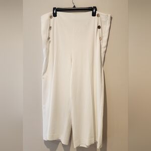 NWT H&M Wide Leg Crop Pants White